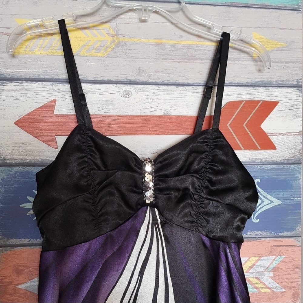 《Venus》Midi Dress•Sequin•Purple•Black